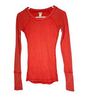 Womens Long Sleeve Waffle Knit TShirt XS Fitted Vampire Diaries Preppy Bella